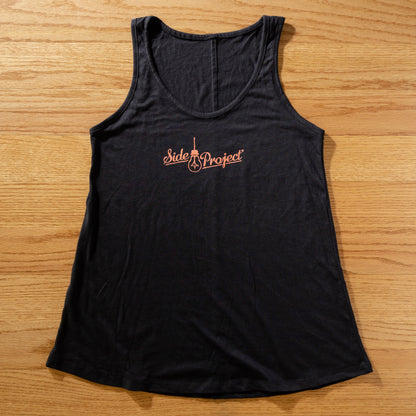 Ladies Script Logo Tank - Black